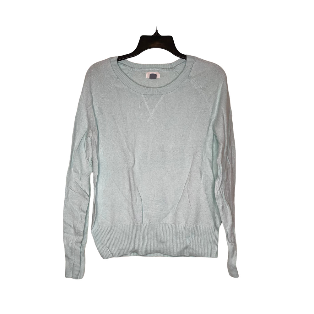 Old Navy Womens Sweater Size Medium Teal Cotton Crew Neck